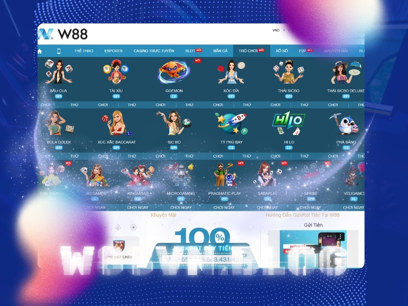 Các sản phẩm nổi bật tại W88